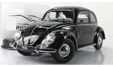 Фольксваген VW Volkswagen Beetle Kafer 1955 black AutoArt 1:18 79776, масштабная модель, scale18