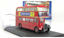 автобус двухэтажный Лондон London Leyland RTV75 1957 Atlas IXO IST Deagostini 1:72, масштабная модель, 1/72