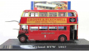 автобус двухэтажный Лондон London Leyland RTV75 1957 Atlas IXO IST Deagostini 1:72, масштабная модель, 1/72