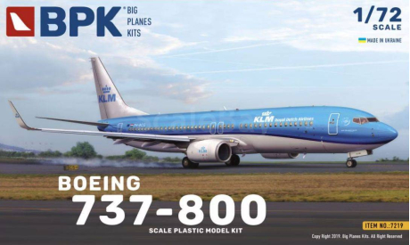 Модель самолета Boeing 737-800 KLM, сборные модели авиации, BPK, scale72