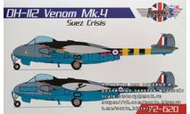 Модель DH-112 Venom Mk.4 Suez Crisis, масштабные модели авиации, 1:72, 1/72