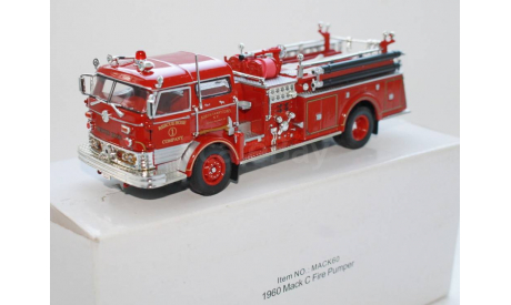 пожарная машина  MACK-C, 1960 года, масштабная модель, 1:50, 1/50, Matchbox