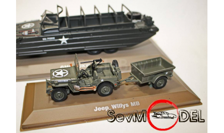 Atlas JEEP Willis с прицепом, масштабная модель, 1:43, 1/43