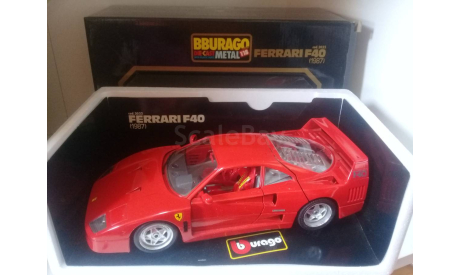 1/18 Bburago Ferrari f40 красный Италия 1990г, масштабная модель, scale18