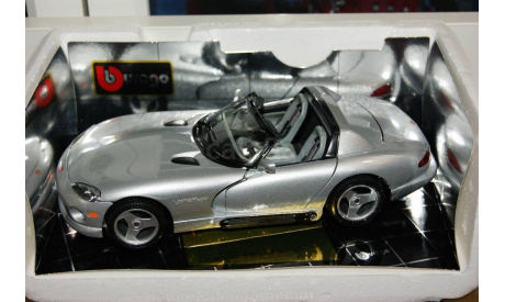 1/18 Bburago Dodge Viper RT-10 кабриолет., редкий цвет серебро Италия 1998 спецсерия, масштабная модель, scale18