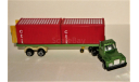 Mack Truck (6x4) + 3-Ache Container Trailer CTi, green/red, USA, масштабная модель, WT (made in Hong Kong), scale0