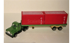 Mack Truck (6x4) + 3-Ache Container Trailer CTi, green/red, USA