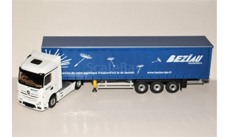 1/43 Eligor #114933 Mercedes-Benz Actros 1845 MP4 StreamSpace 2013 BEZIAU Transports white/blue, масштабная модель, scale43