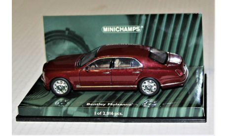 1/43 Minichamps #436 139901 BENTLEY Mulsanne 2010 red metallic, масштабная модель, scale43