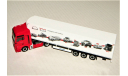 1/87 Herpa MAN TGX 18.560 D38 (4x2) red ’100 Yahres MAN Truck & Bus’ + FrigoTrailer KRONE white, Germany, масштабная модель, HERPA Miniaturmodelle, 1:87