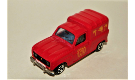 1/55 Majorette RENAULT 4L Fourgonnette (4x2) Fire Brigade 1961-1988, red, France, масштабная модель, Majorette (made in France), scale0