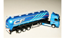 1/87 Tema Toys Metal: DAF CF Space Cab MY2017 (4x2) + Bulk Trailer tipper 3-axle blue metallic, масштабная модель, Tema Toys (Netherlands), scale87