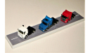 1/87 Herpa SCANIA 143M (4x2) white, Scania 124L 400 (6x4) blue, Scania R520 V8 (6x2) red - Set 3 Trucks, Hand made, Limited Edition, масштабная модель, OLM Design (Herpa KIT), scale87