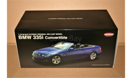 1/18 Kyosho BMW 335i Cabrio (E93) 2007 blue metallic со складной жёсткой крышей, Germany, масштабная модель, scale18