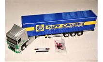 1/43 Eligor DAF XF105.460 Space Cab Euro 5 Tautliner Transports GUY CASSET silver metallic/blue, Holland, масштабная модель, scale43