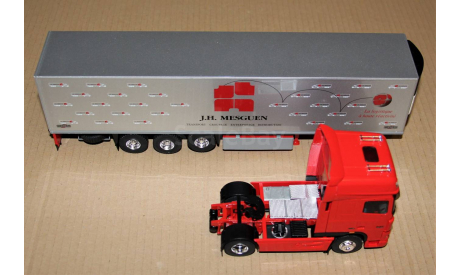 1/43 Eligor #113715 DAF XF105.460 Super Space Cab (4x2) 2005-2013 + Semi Chereau Transports J.H. MEUSGUEN Baballes red/silver, France, масштабная модель, scale43