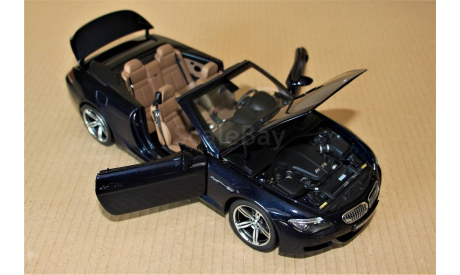 1/18 Kyosho BMW M6 (E64) Convertible 2005 blue metallic, масштабная модель, scale18