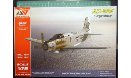 палубный самолет ДРЛО  AD-5W Skyraider  1:72 A&A models  (ex-Scale Wings), сборные модели авиации, ScaleWings, scale72