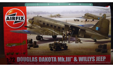 транспортный самолет Douglas Dakota MkIII (C-47) + джип  1:72 Airfix (NEW), сборные модели авиации, scale72