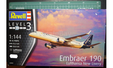 пассажирский самолет Embraer ERJ 190 Lufthanza  1:144 Revell, сборные модели авиации, scale144