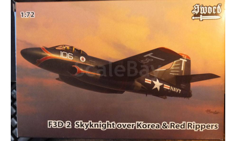 палубный перехватчик F3D-2 Skyknight 1:72 Sword, сборные модели авиации, scale72