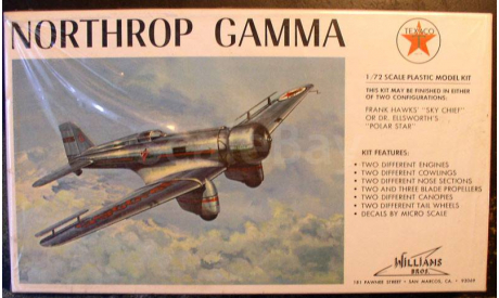 Northrop Gamma 1:72 Williams brothers, сборные модели авиации, scale72