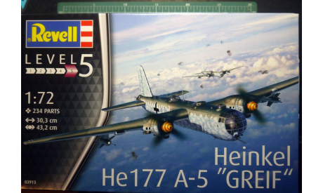 бомбардировщик Хейнкель He 177A-5 Greif  & Fritz X 1:72 Revell, сборные модели авиации, scale72, Heinkel