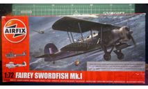 палубный торпедоносец Fairey Swordfish MkI 1:72 Airfix !NEW!, сборные модели авиации, scale72