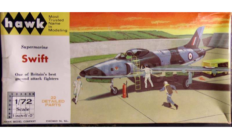 истребитель Supermarine Swift 1:72 Hawk (!!!RARE!!!), сборные модели авиации, scale72