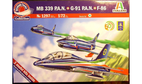 Самолеты пилотажной группы Frecce tricolori (F-86. Fiat G.91, MB.339)  1:72 Italeri, сборные модели авиации, scale72