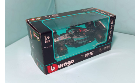 Новая Модель!!! Mercedes-AMG F1 W15 E Performance #63, F1- 2024 George Russell, масштабная модель, BBurago, Mercedes-Benz, scale43