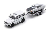 1:87 Mercedes-Benz G-Klasse mit Anhänger und Mercedes-Benz 450 SLC, масштабная модель, schuco, scale87
