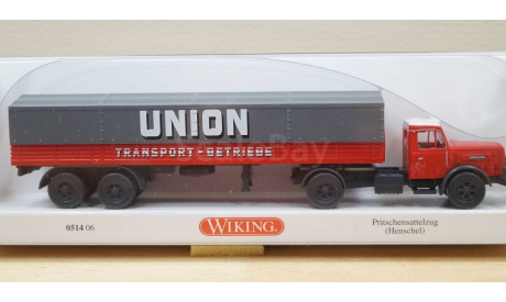 1:87 Henschel Pritschensattelzug ’Union Transport’ 1950-55 г., масштабная модель, wiking, scale87