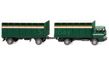 1:87 Mercedes-Benz 1620 1963-67г, Viehtransporthängerzug, масштабная модель, wiking, scale87