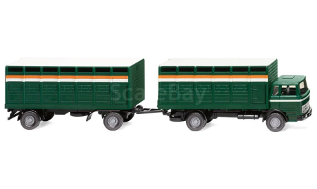 1:87 Mercedes-Benz 1620 1963-67г, Viehtransporthängerzug, масштабная модель, wiking, scale87