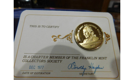 Медаль-жетон коллекционера, Franklin Mint, масштабные модели (другое)