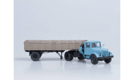 МАЗ-200В + МАЗ-5215 голубой/коричневый, масштабная модель, Автоистория (АИСТ), scale43