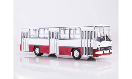 Автобус Ikarus-260 белый с красной полосой снизу, масштабная модель, Советский Автобус, 1:43, 1/43