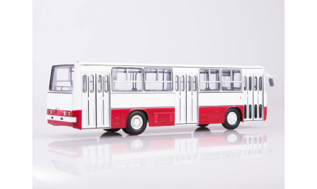 Автобус Ikarus-260 белый с красной полосой снизу, масштабная модель, Советский Автобус, 1:43, 1/43