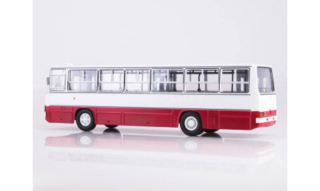 Автобус Ikarus-260 белый с красной полосой снизу, масштабная модель, Советский Автобус, 1:43, 1/43