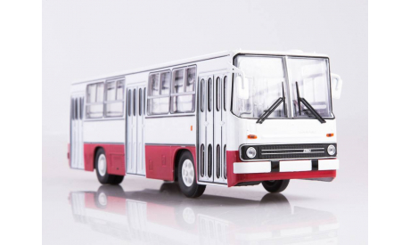 Автобус Ikarus-260 белый с красной полосой снизу, масштабная модель, Советский Автобус, 1:43, 1/43