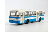 Автобус ЛиАЗ-677М бело-синий СОВА, масштабная модель, Советский Автобус, 1:43, 1/43