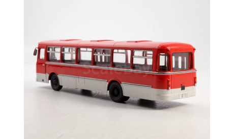 Автобус ЛиАЗ-677М красный СОВА, масштабная модель, Советский Автобус, scale43