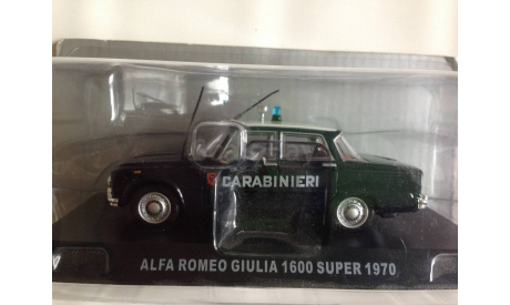 1:43 Alfa Romeo Giulia 1600 Super 1970 Carabinieri, масштабная модель, ГАЗ, DeAgostini (Carabinieri - Полиция Италии), scale43