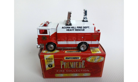 Acorn Hill Auxiliary Power Truck, Matchbox, коллекционная пожарная серия, масштабная модель, scale0