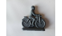 Мотоциклист, металл 4,5 см, Сделано в СССР, фигурка, scale0