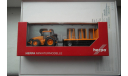 1/87 трактор John Deere с прицепом-платформой, Herpa, масштабная модель трактора, 1:87