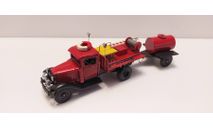ГАЗ-АА пожарный грузовик с ДПО и прицепом бочкой ЛОМО, коробка есть, масштабная модель, scale43