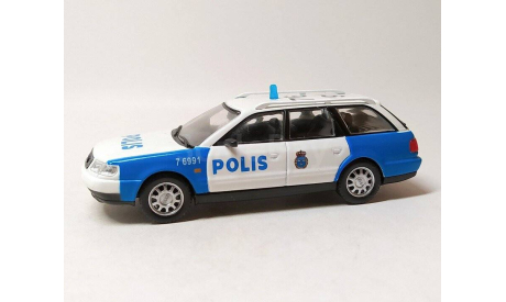 Audi A6 Avant 1994 полиция Швеции (белый/синий) DeAgostini  Б.9964, масштабная модель, scale43