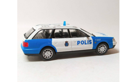 Audi A6 Avant 1994 полиция Швеции (белый/синий) DeAgostini  Б.9964, масштабная модель, scale43